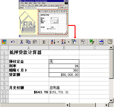 具有交互式数据的网页示例